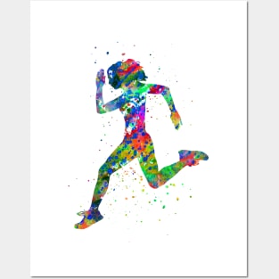 Running woman Posters and Art